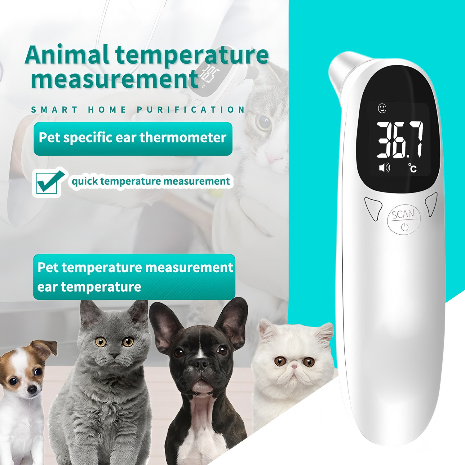 Pet Supplies Vending Machine - Termómetro Digital para Oídos de Mascotas,