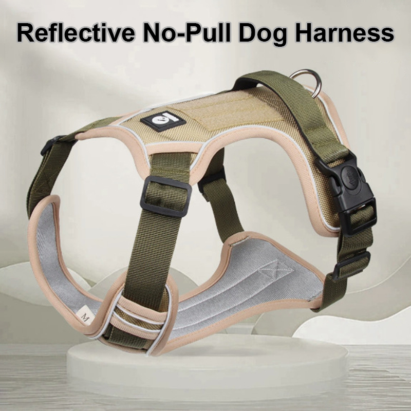 No Pull Dog Harness - Arnés Táctico Antitirones para Perro, Reflectante,