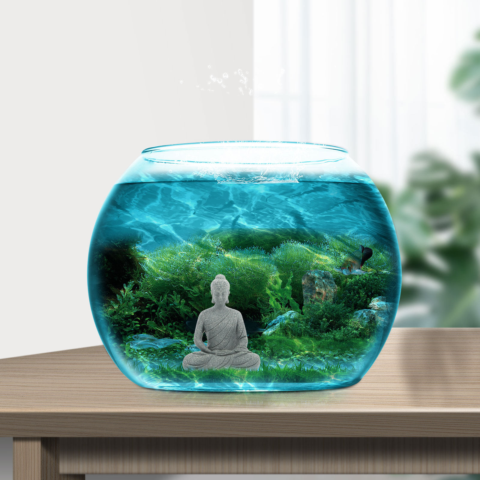 Mini Estatua de Buda de Resina - Aquarium Fish Tank reseña y precio